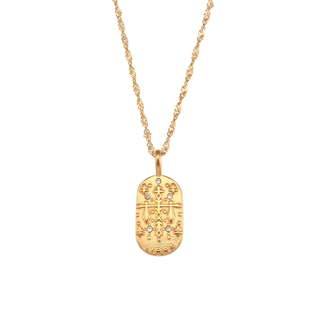 dainty zodiac tarot inspired necklace
