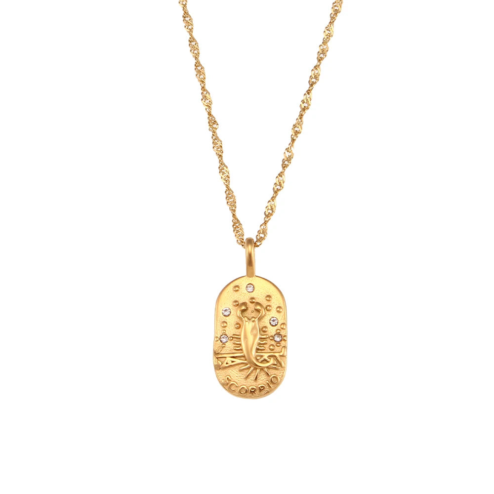 dainty zodiac tarot inspired necklace