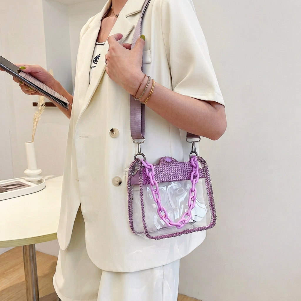 Sparkling Clear Crossbody Bag
