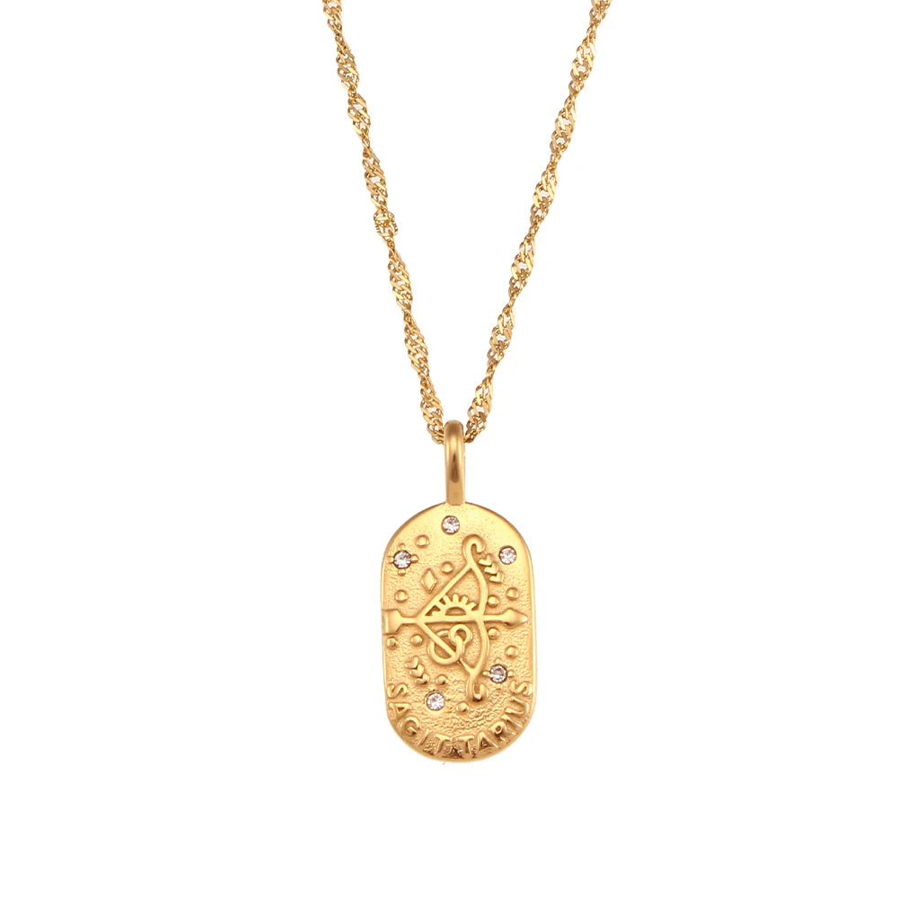 dainty zodiac tarot inspired necklace