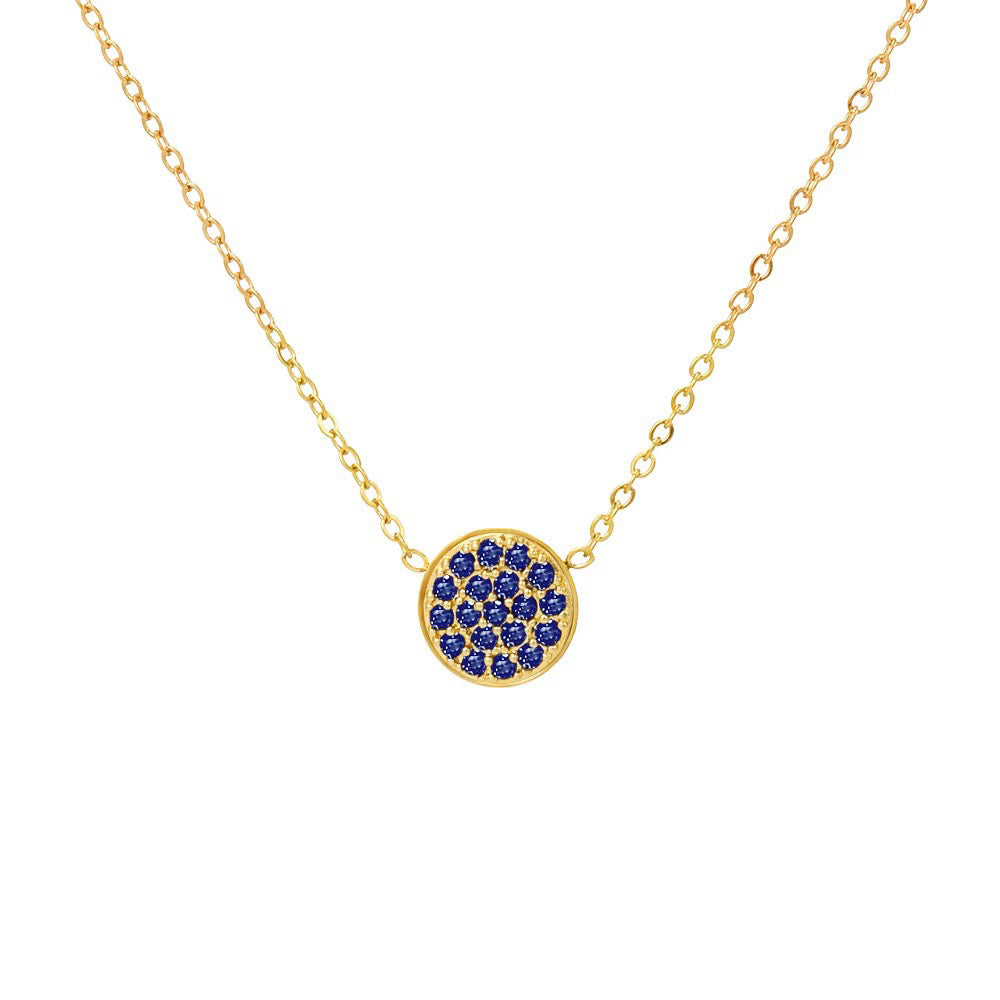 Dainty Diamond Speckled Birthstone Circle Necklace in gold