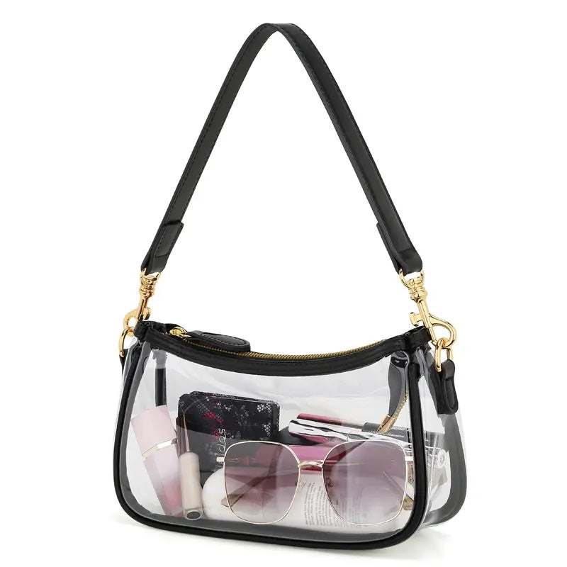 Transparent Shoulder Bag in black