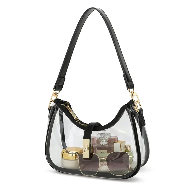 Transparent Shoulder Bag in black