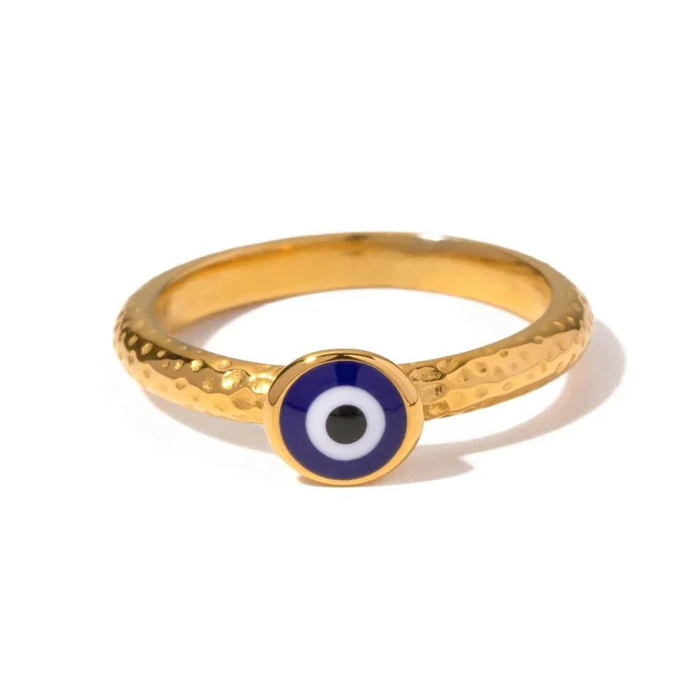 18k bohemian evil eye rings