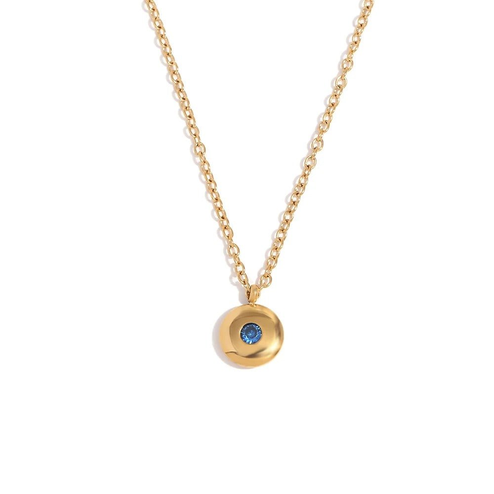 18k dainty minimal birthstone necklace