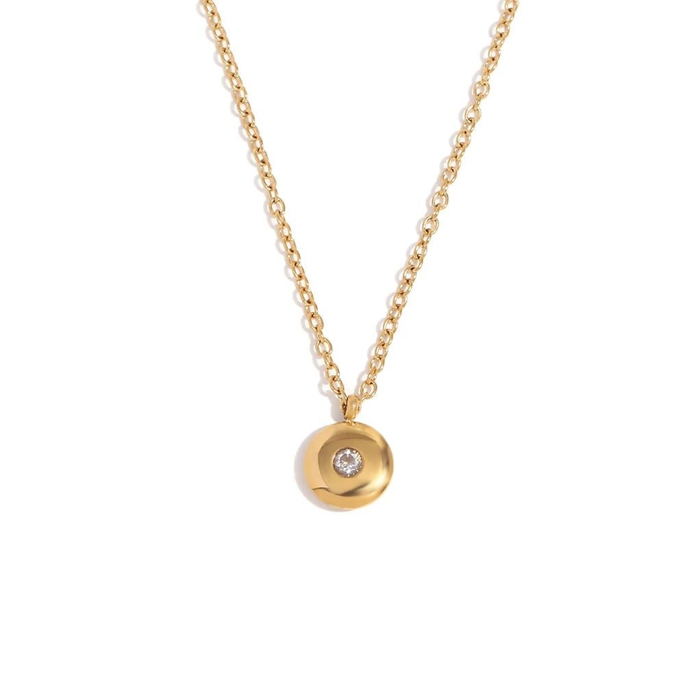 18k dainty minimal birthstone necklace