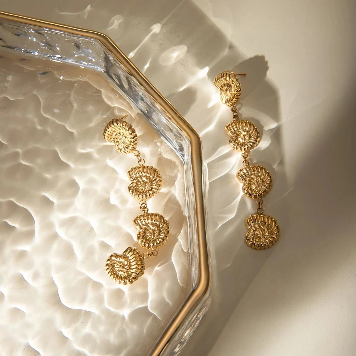 18k Dangling Shells Tropical Earrings