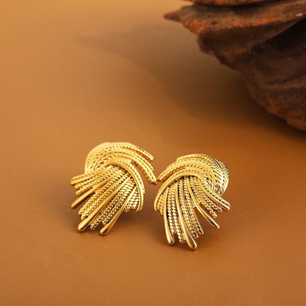 18k Spiraling Braided Dainty Earrings