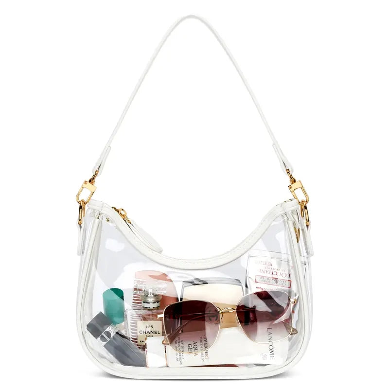 Transparent Shoulder Bag in white