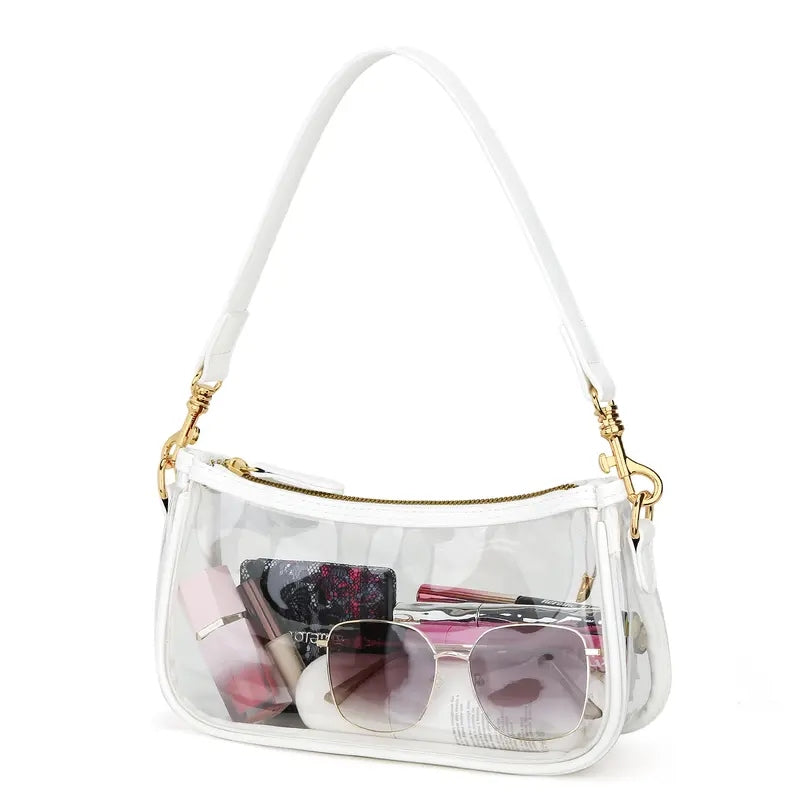 Transparent Shoulder Bag in white