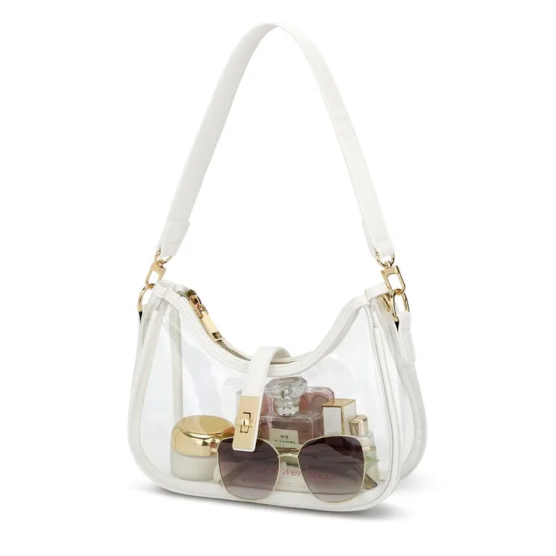 Transparent Shoulder Bag in white