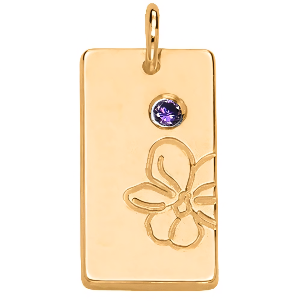 Personalized Name Dainty Satellite Chain Birth Flower & Stone Necklace in gold