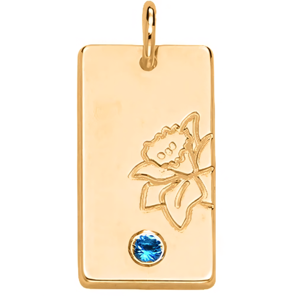 Personalized Name Dainty Satellite Chain Birth Flower & Stone Necklace in gold