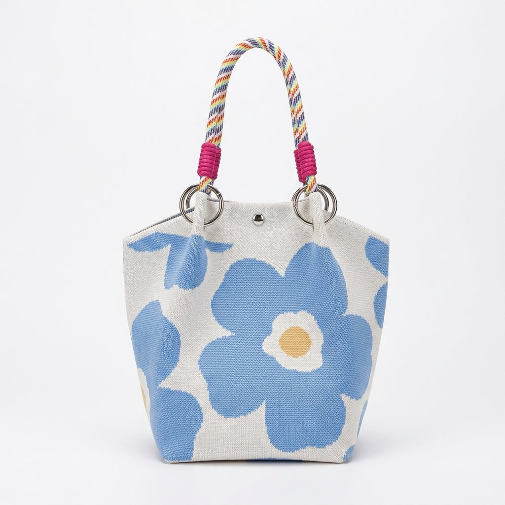 Knit Magnetic Clasp Bucket Bag