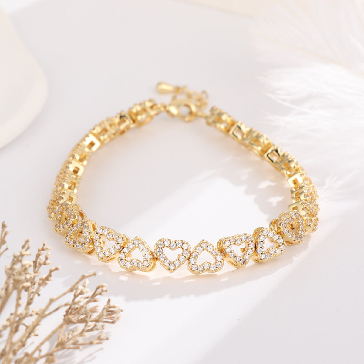 Love Hearts Diamond Bracelet in gold