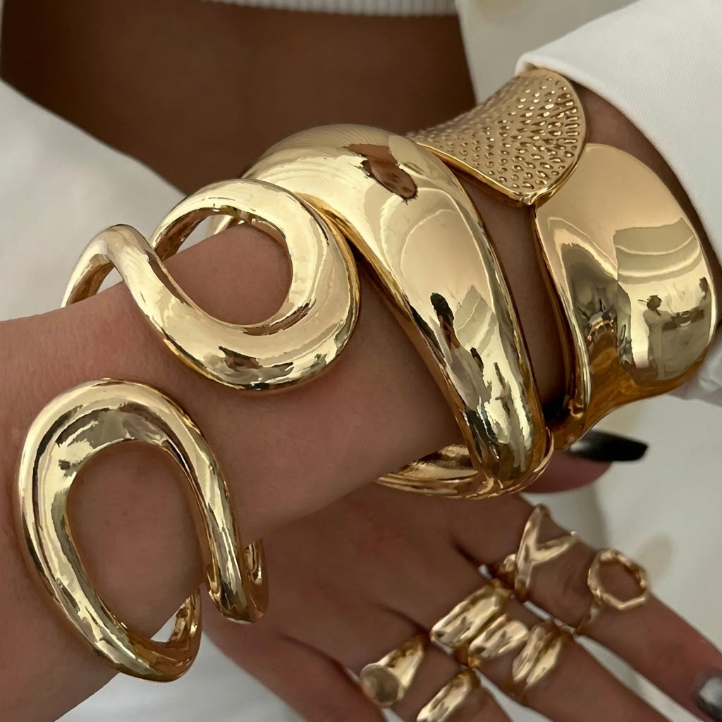 3pc Chunky Bangle Bracelet Set