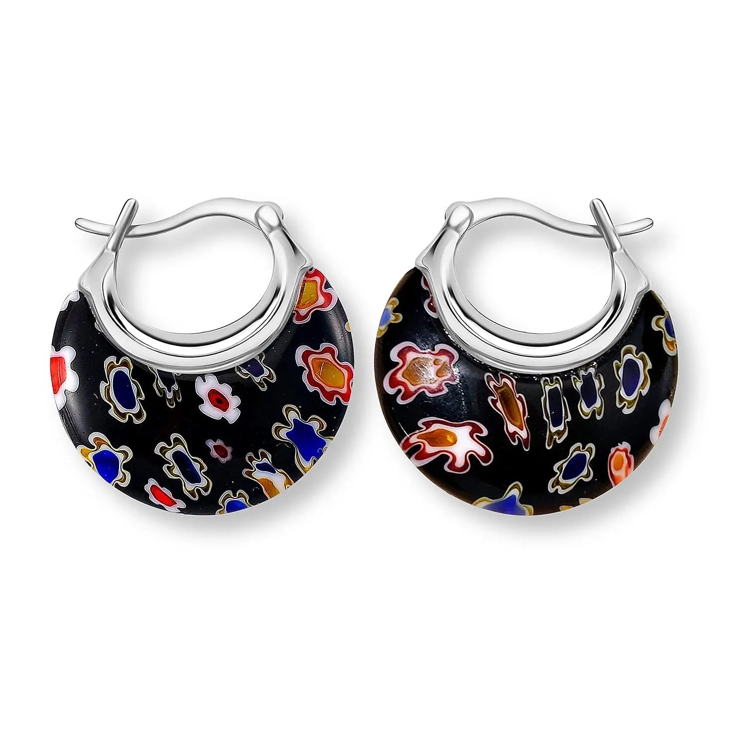 Murano Inspired Crescent Moon Earrings
