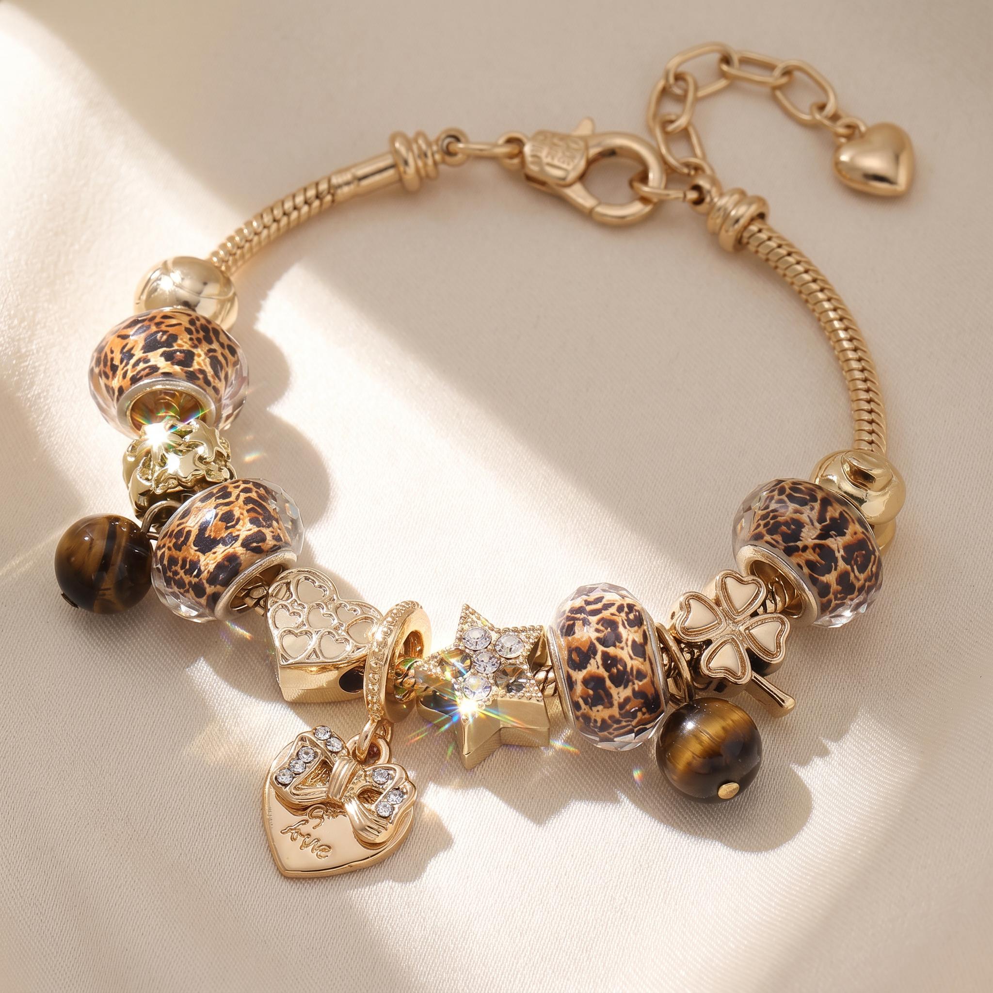 Playful Leopard Charm Bracelets