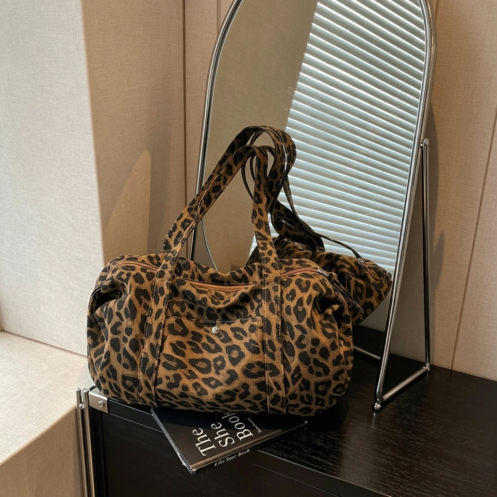 Leopard Print Duffel Travel Bag