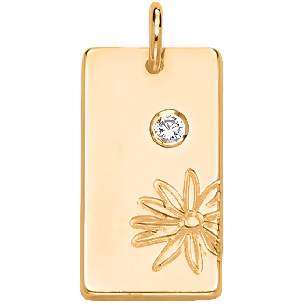 Personalized Name Dainty Satellite Chain Birth Flower & Stone Necklace in gold