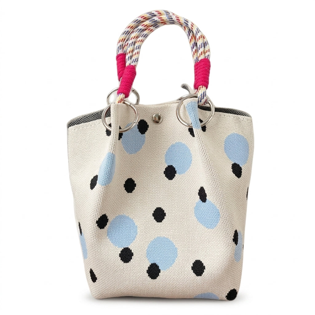 Knit Magnetic Clasp Bucket Bag