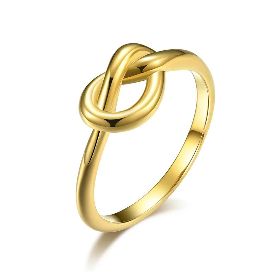 Dainty Heart Knot Bond Ring in gold