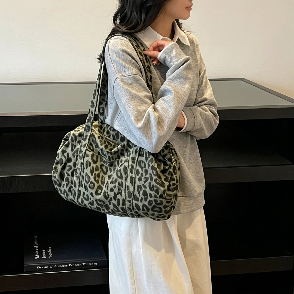 Leopard Print Duffel Travel Bag