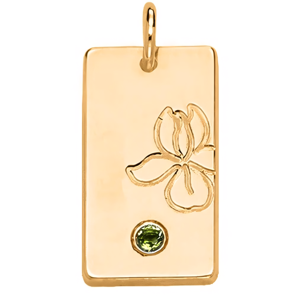 Personalized Name Dainty Satellite Chain Birth Flower & Stone Necklace in gold