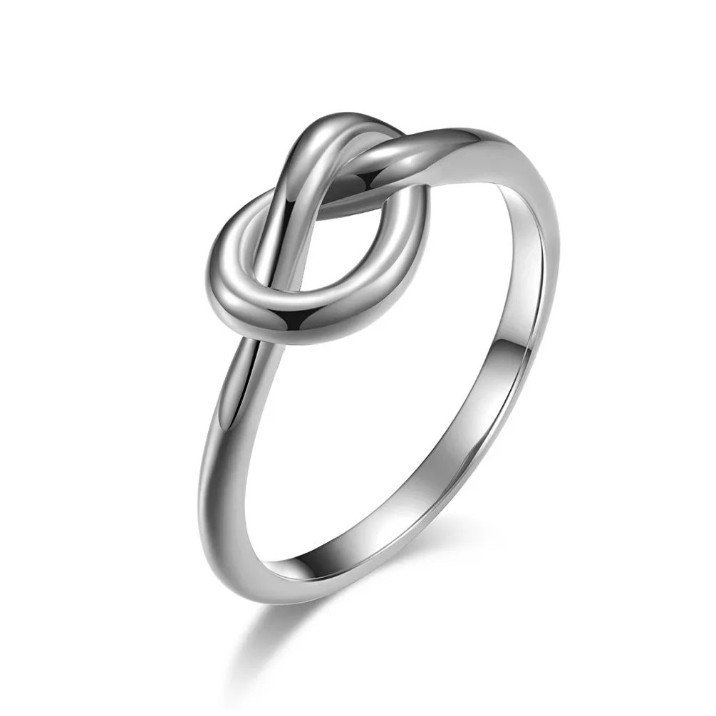 Dainty Heart Knot Bond Ring in silver