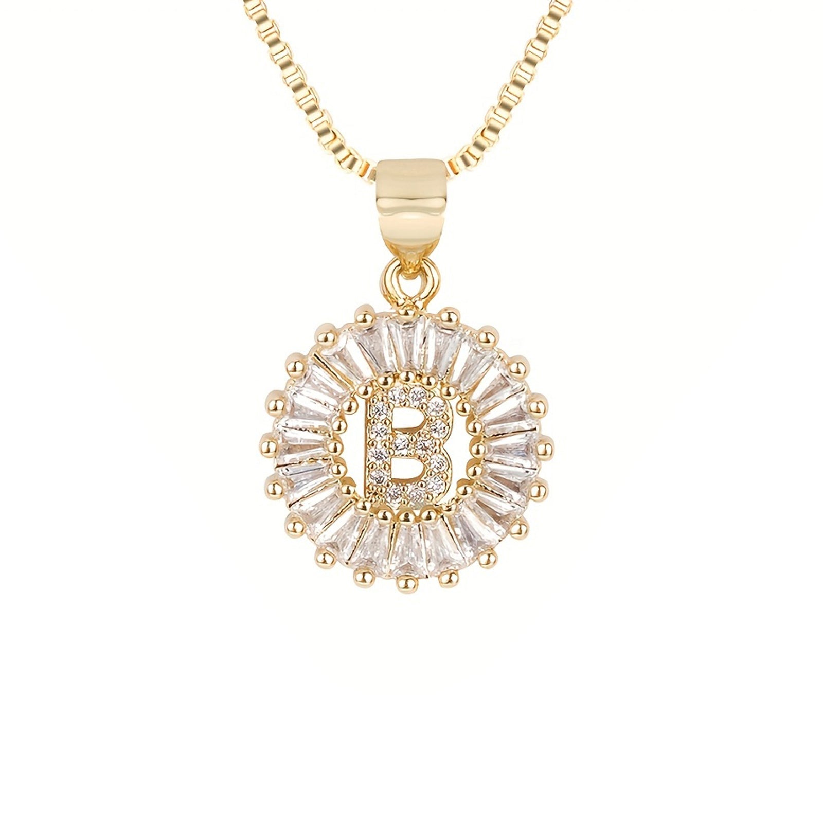 Circle Initial Necklace in gold