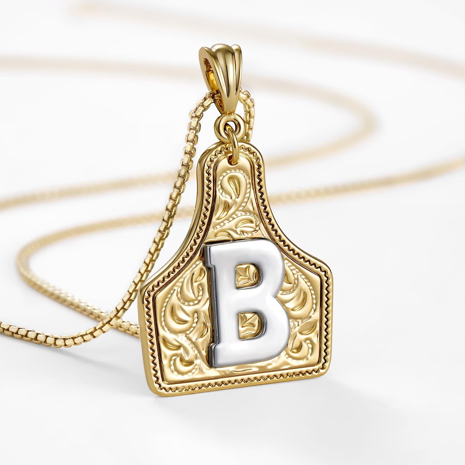 14k Elegant Cowgirl Initial Necklace in gold