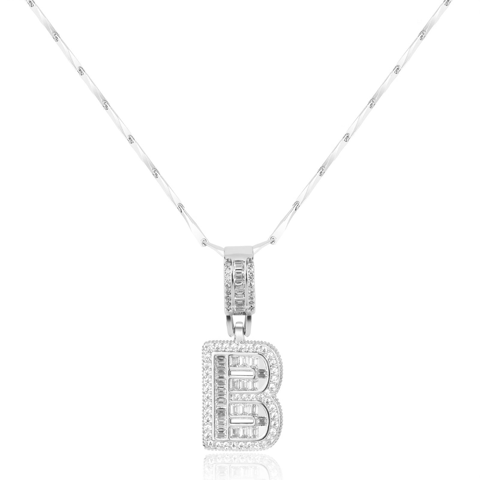 Bold Initial Necklace in silver