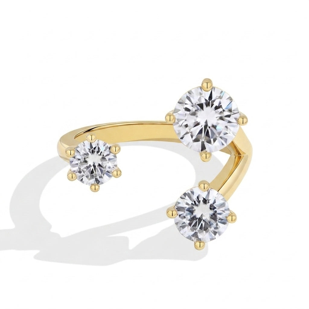 Elegant Toi et Moi Ring in gold