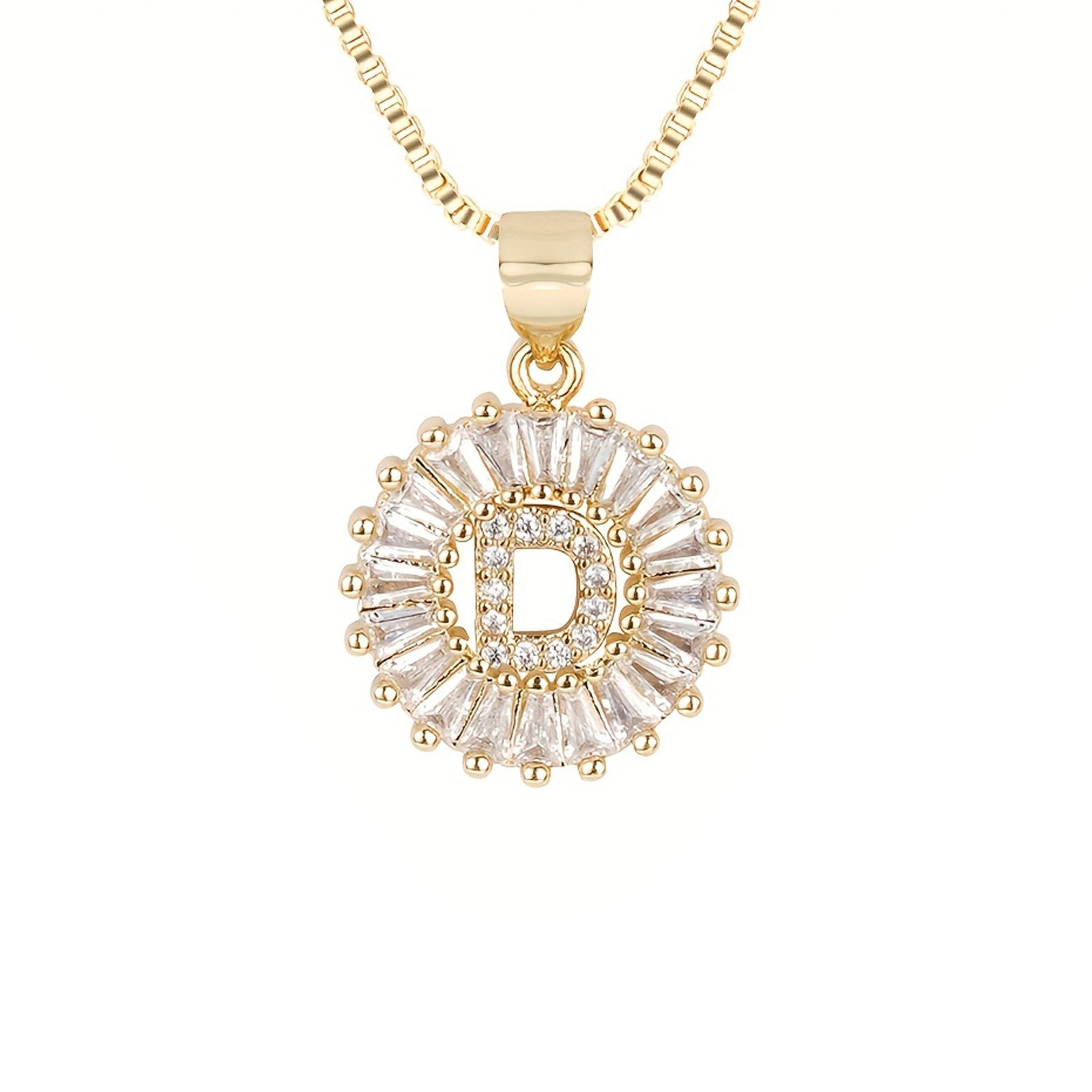 Circle Initial Necklace in gold