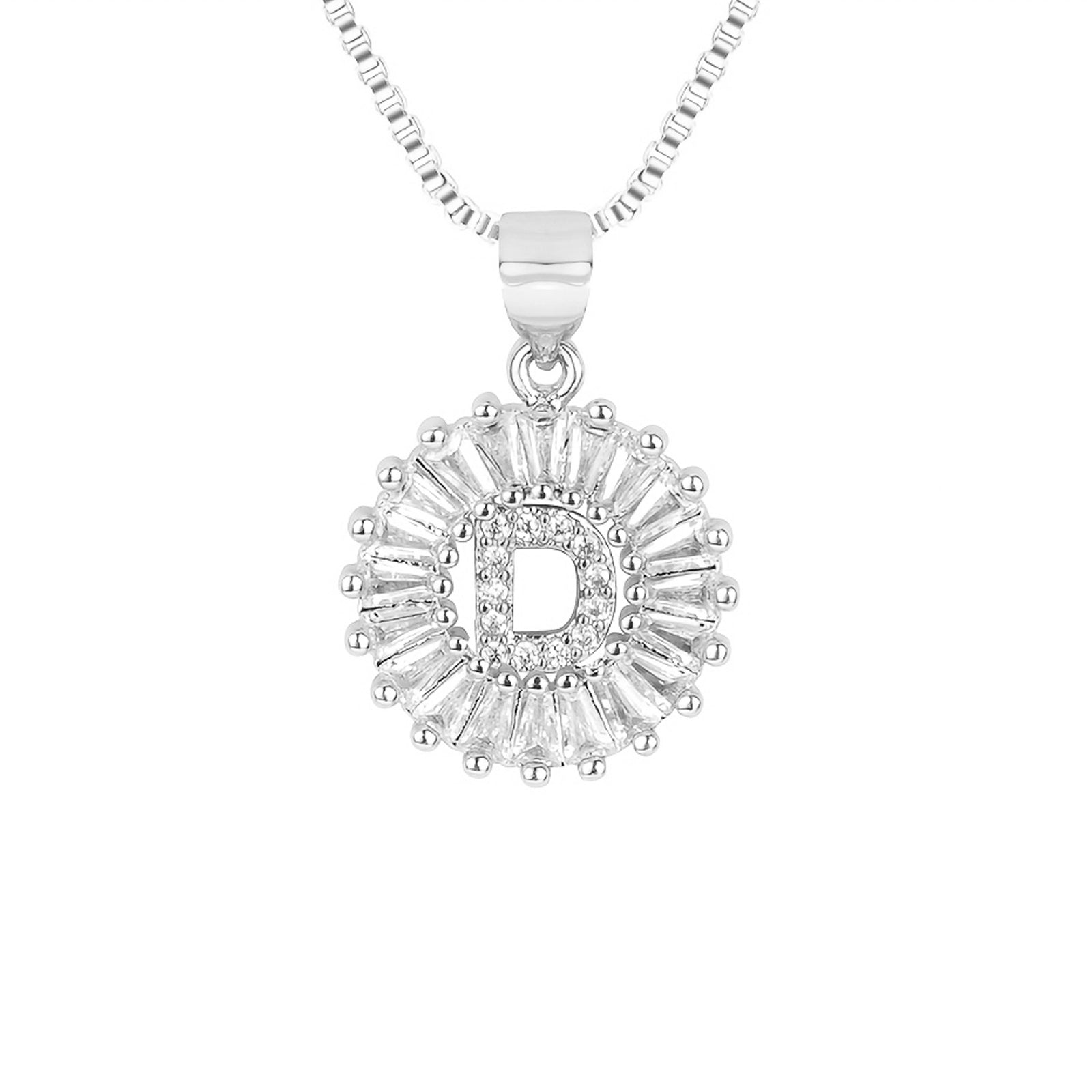 Circle Initial Necklace in silver