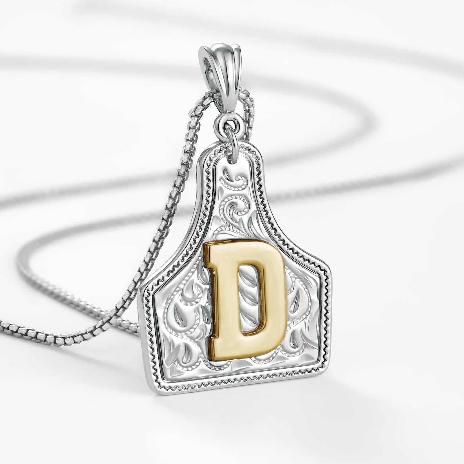 14k elegant cowgirl initial necklace