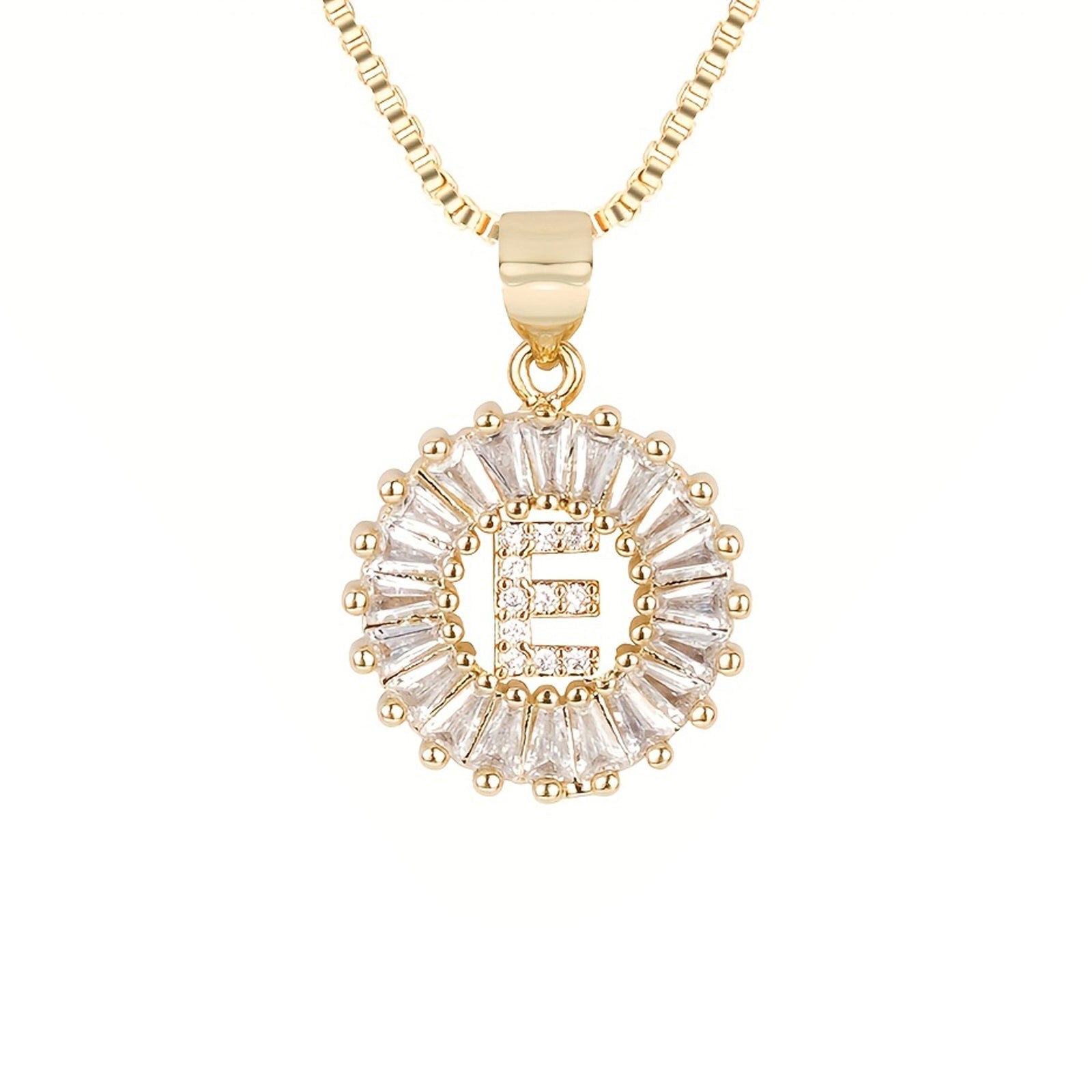 Circle Initial Necklace in gold