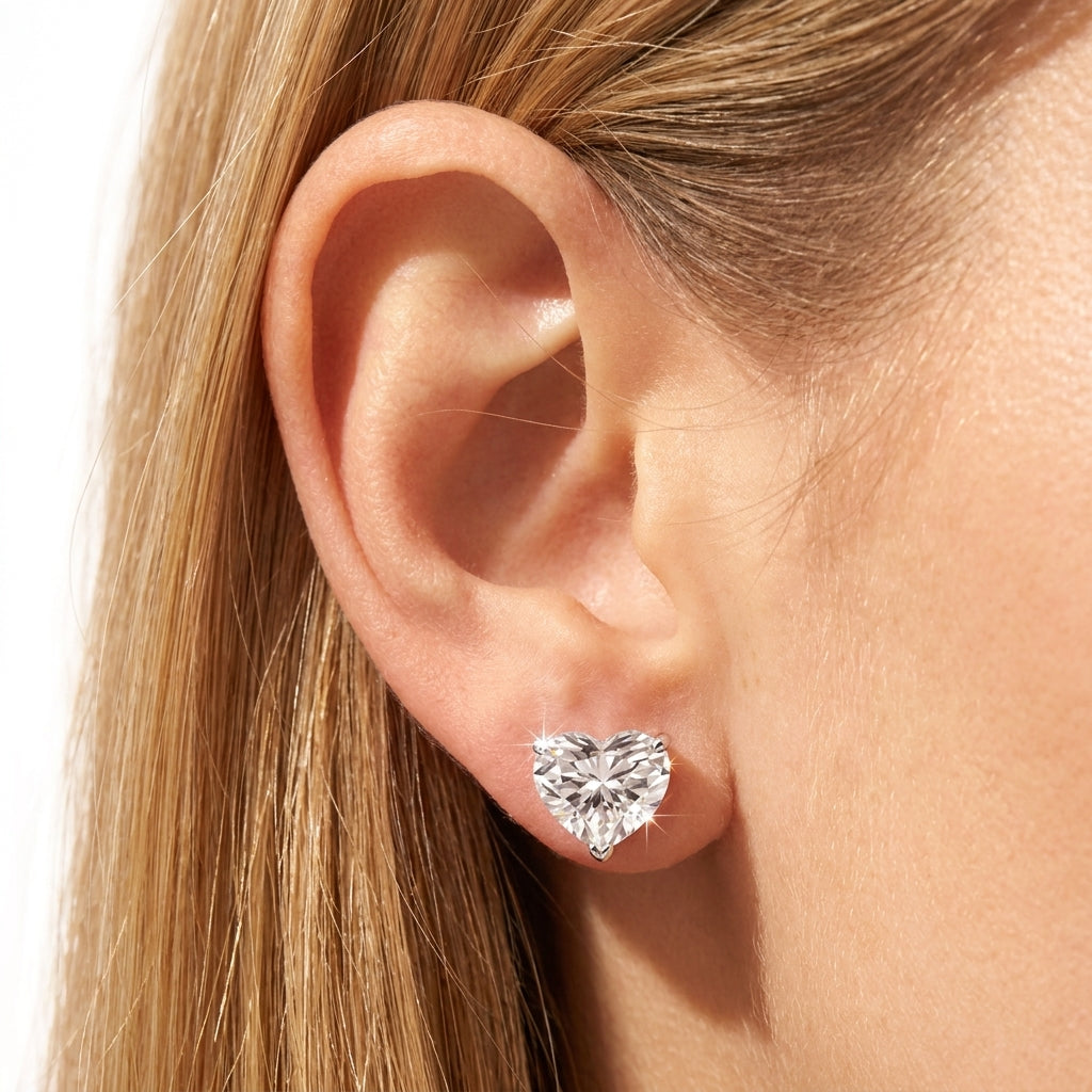 Elegant Shaped Diamond Stud Earrings