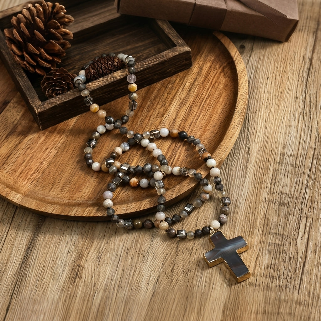 Crystal Tian Cross Necklace