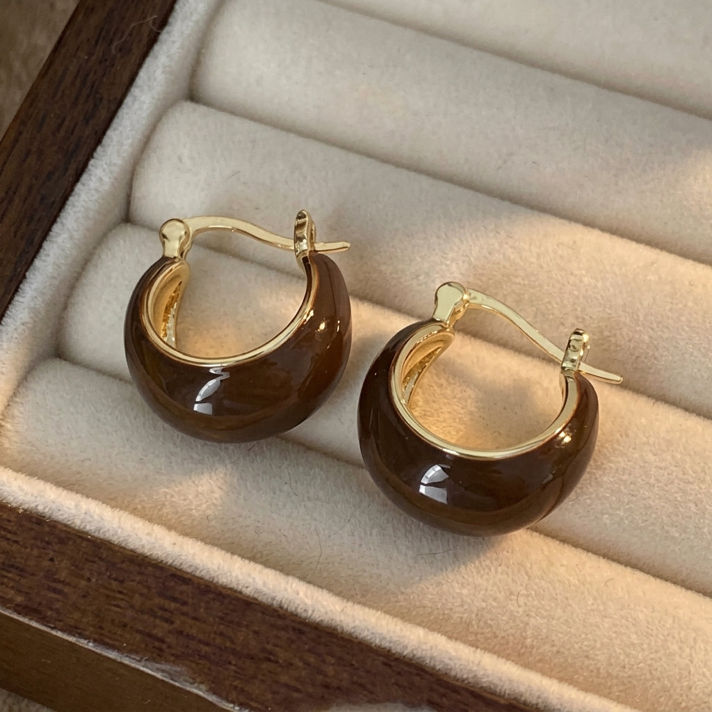 4x Tiger Eye Enamel Earrings Sets