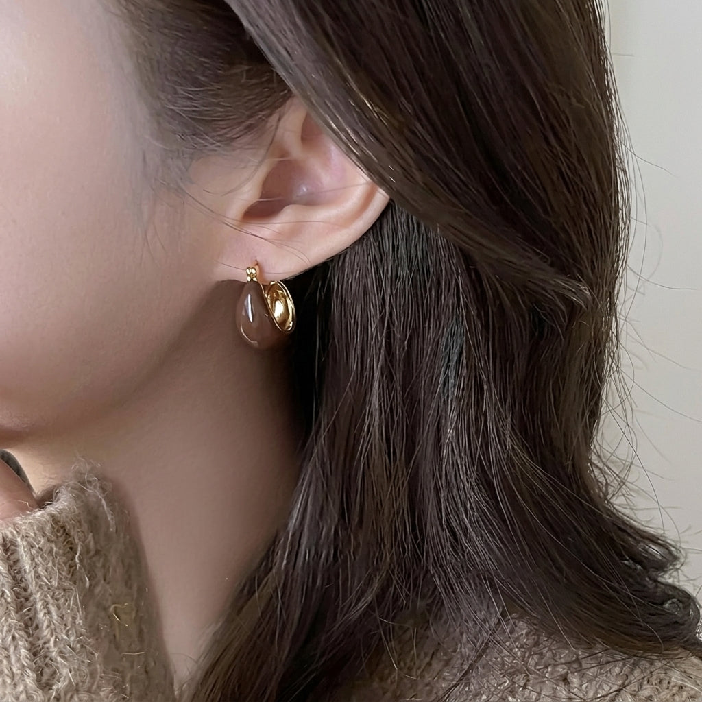 4x Tiger Eye Enamel Earrings Sets