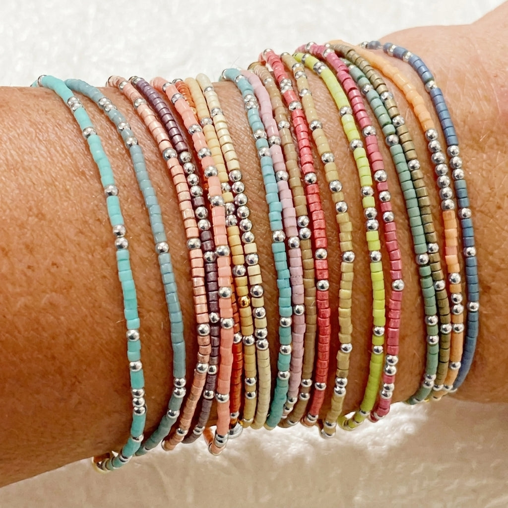 Boho Colorful Beaded Stackable Bracelet Set