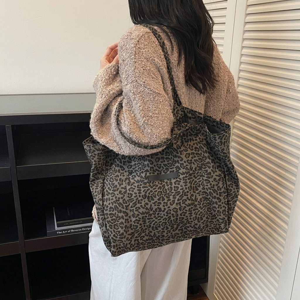 Large Leopard Print Tote Bag