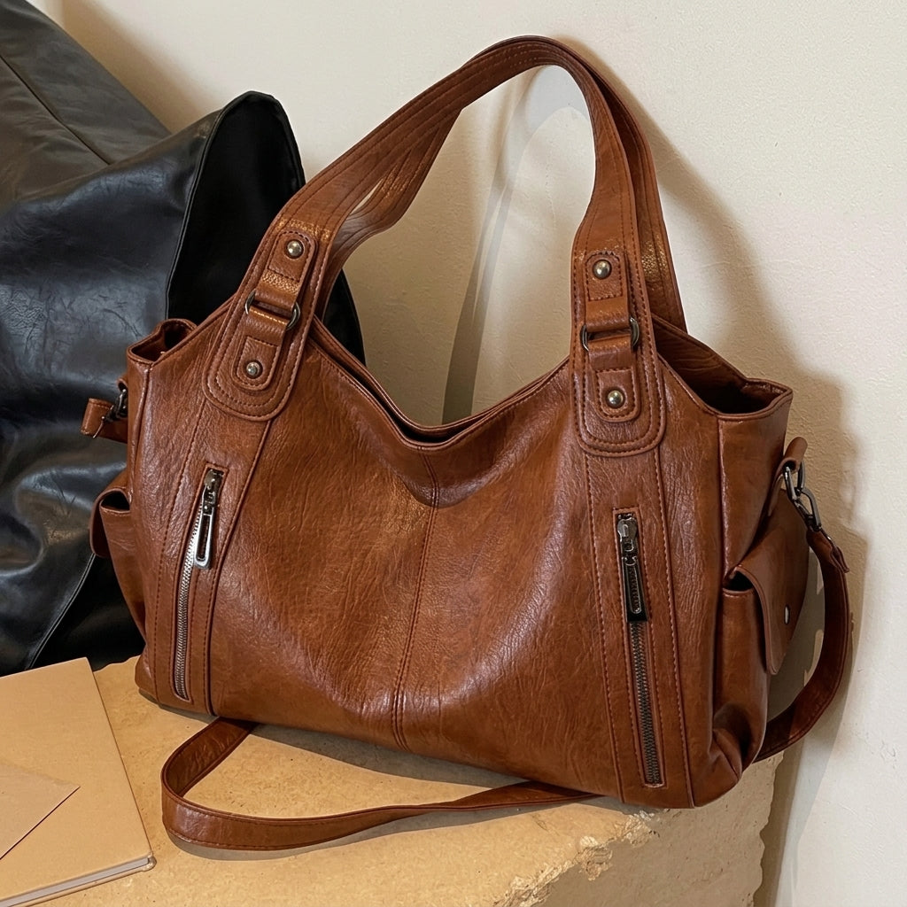 Y2K Inspired Leather Tote Bag