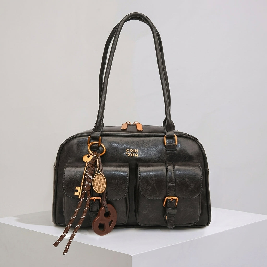 Double Front Pocket Shoulder Bag