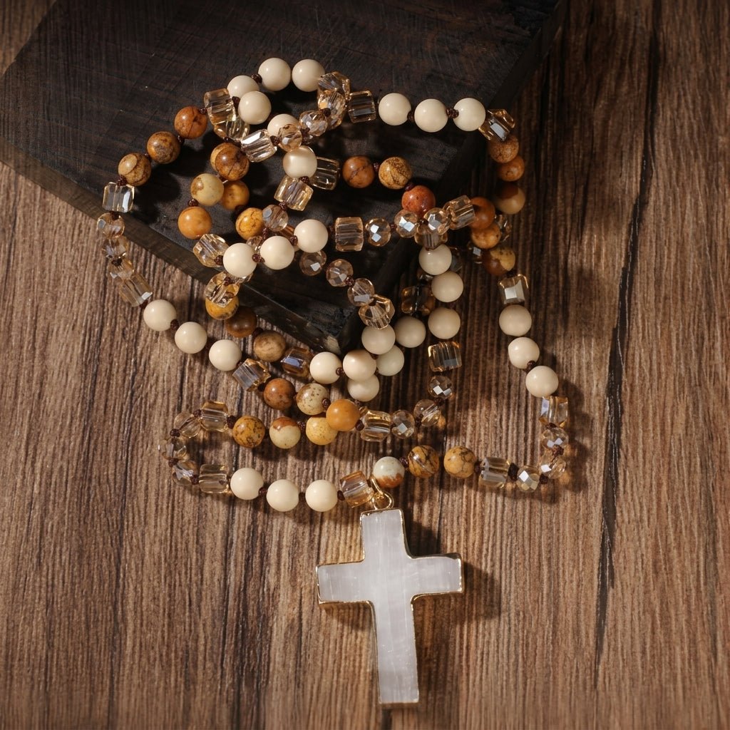 Crystal Tian Cross Necklace