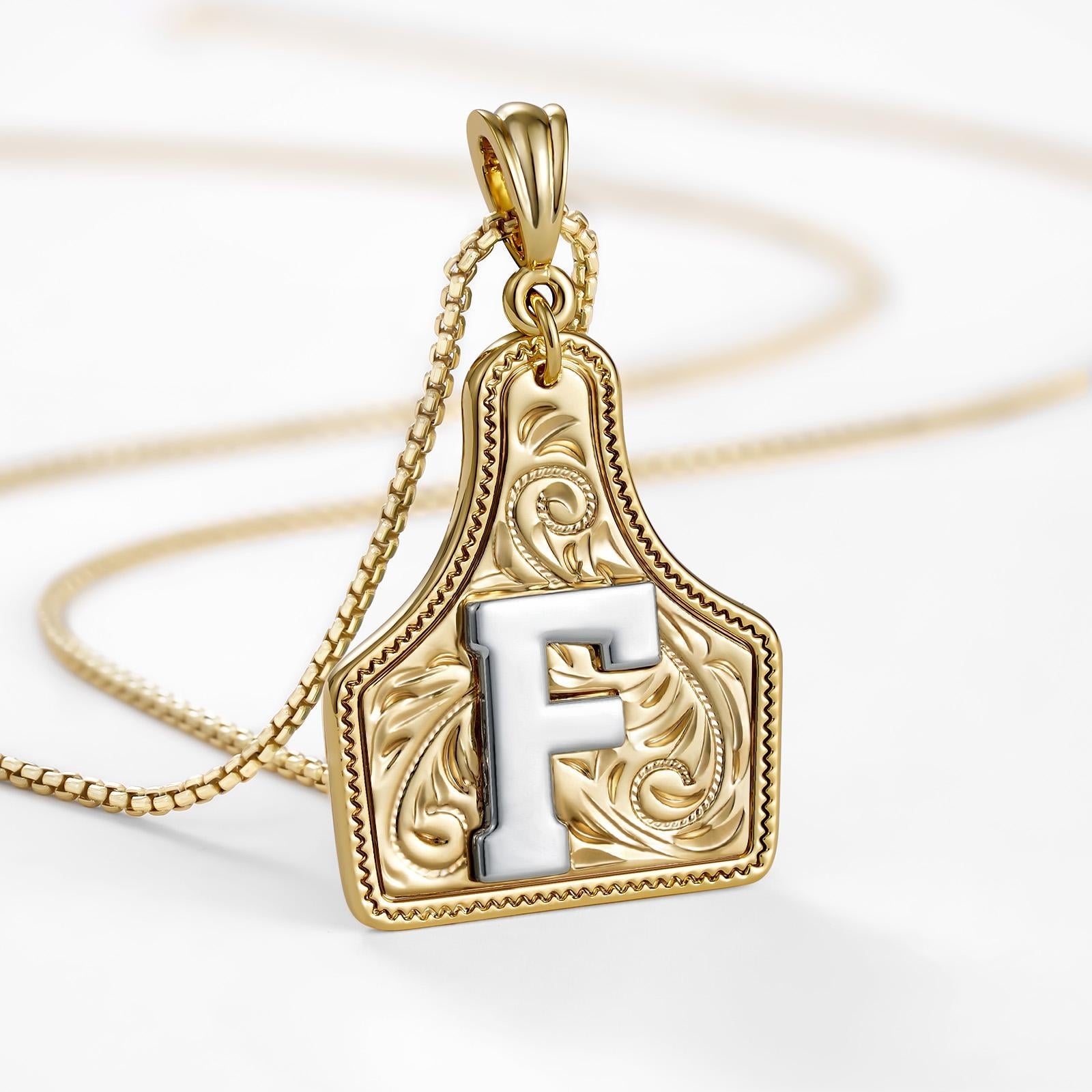 14k Elegant Cowgirl Initial Necklace in gold