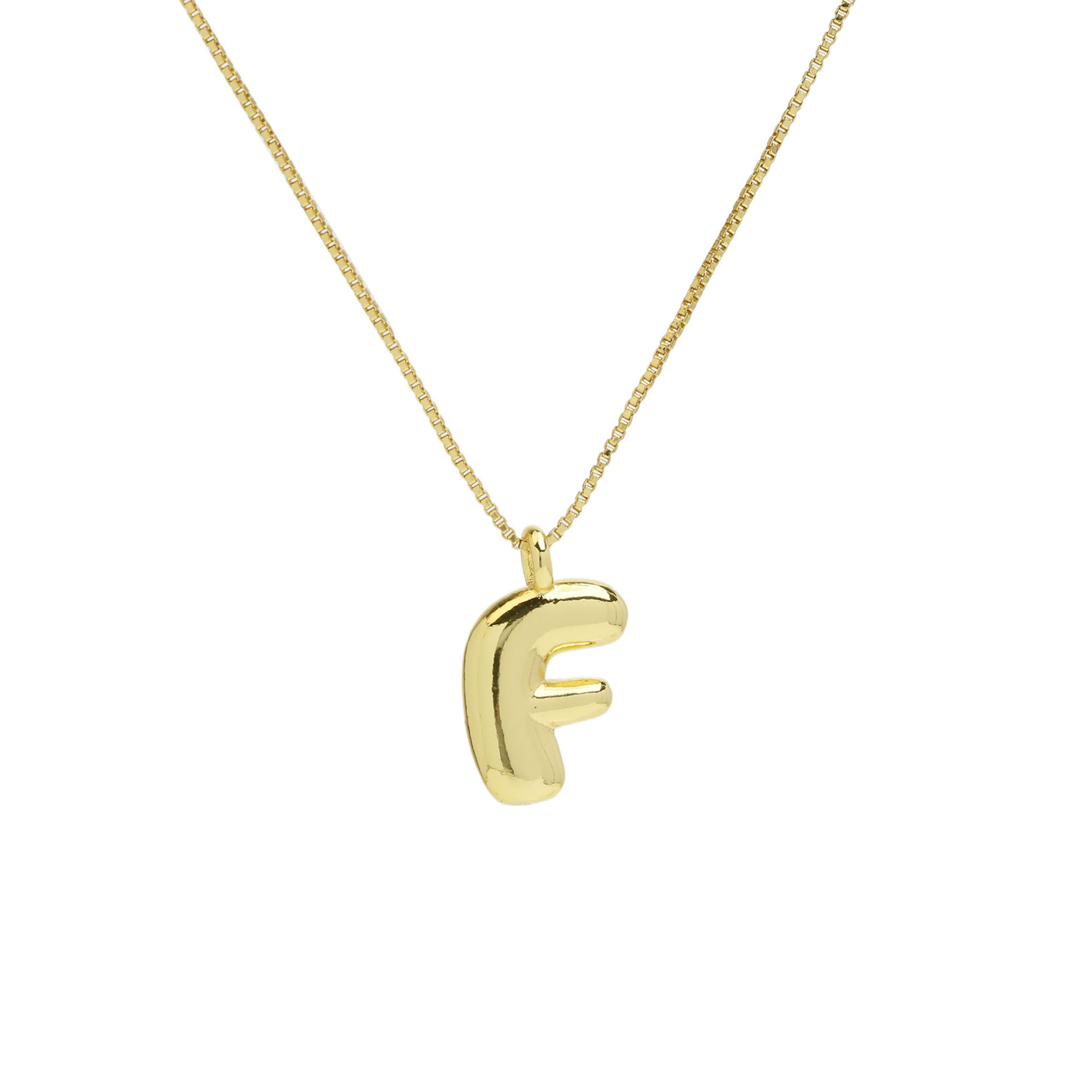 chunky feminine letter initial necklace