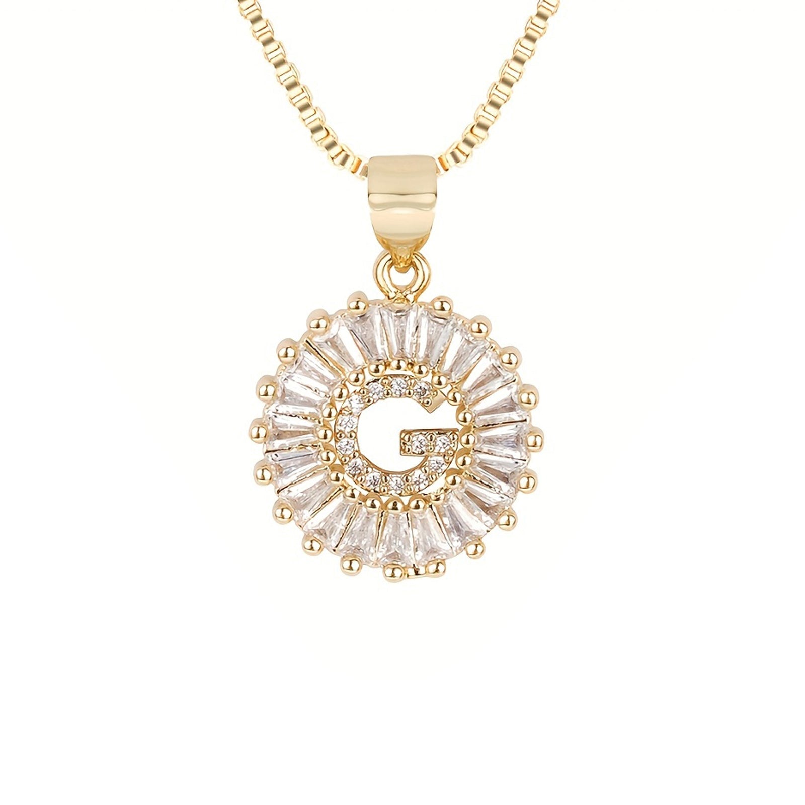 Circle Initial Necklace in gold