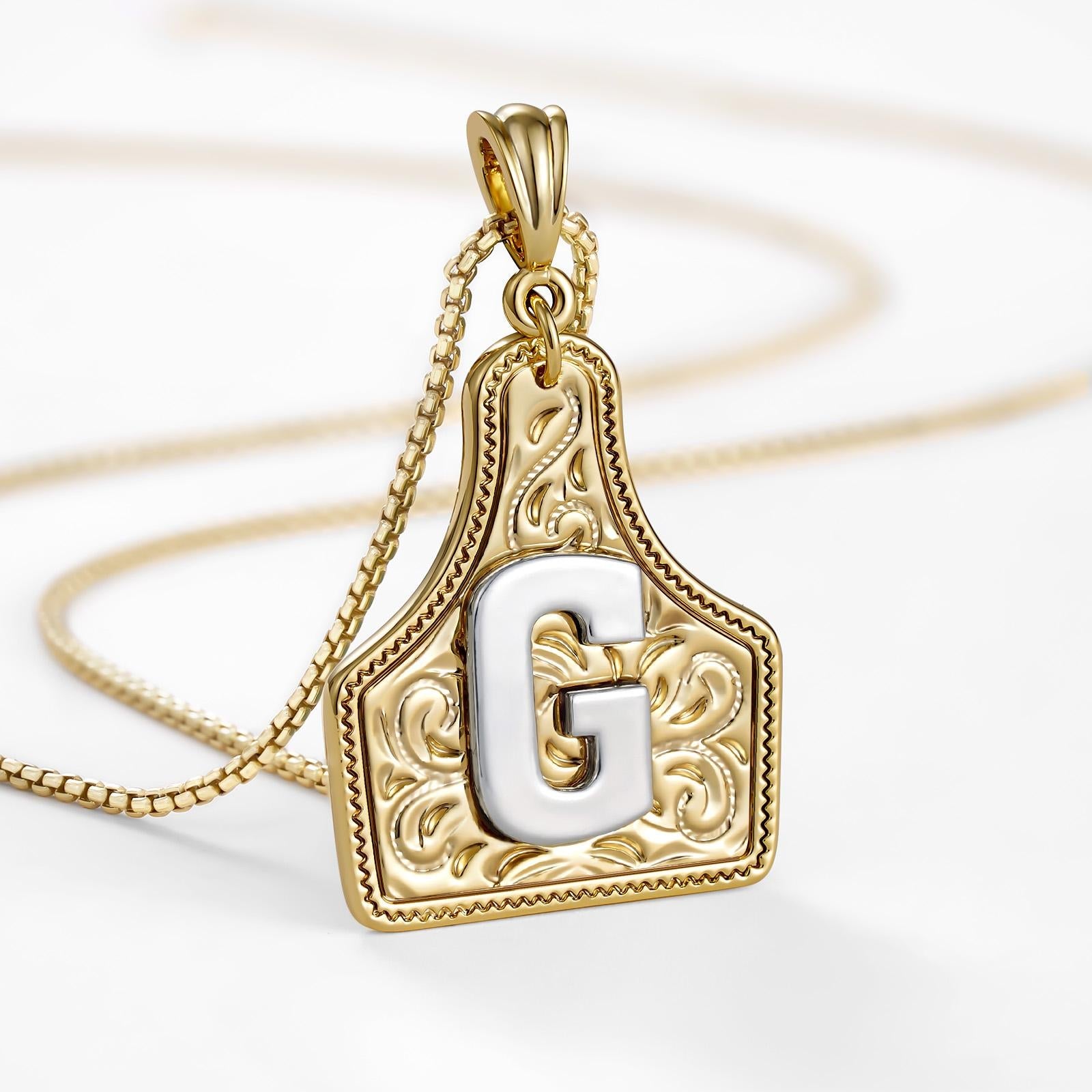 14k Elegant Cowgirl Initial Necklace in gold